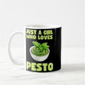 Just A Girl Who Loves Pesto Basil Pasta Italian Ad コーヒーマグカップ (左)