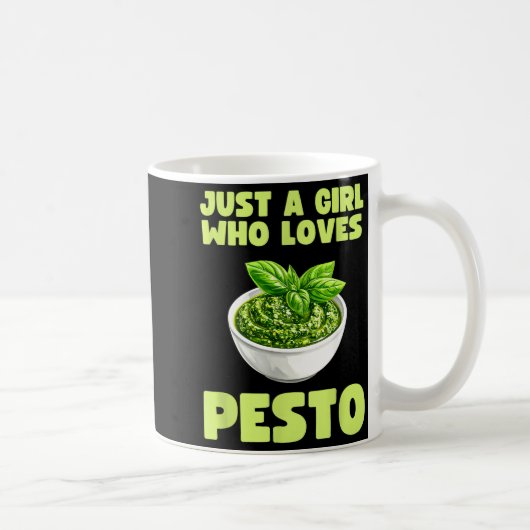 Just A Girl Who Loves Pesto Basil Pasta Italian Ad コーヒーマグカップ (右)