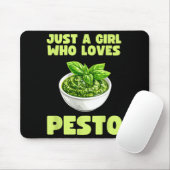 Just A Girl Who Loves Pesto Basil Pasta Italian Ad マウスパッド (マウス)