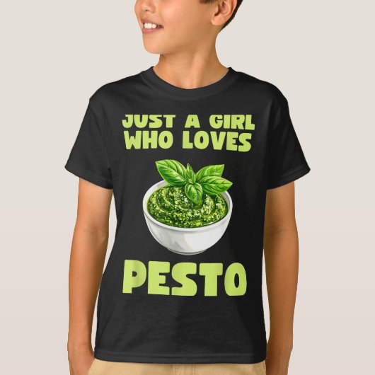 Just A Girl Who Loves Pesto Basil Pasta Italian Ad Tシャツ (正面)