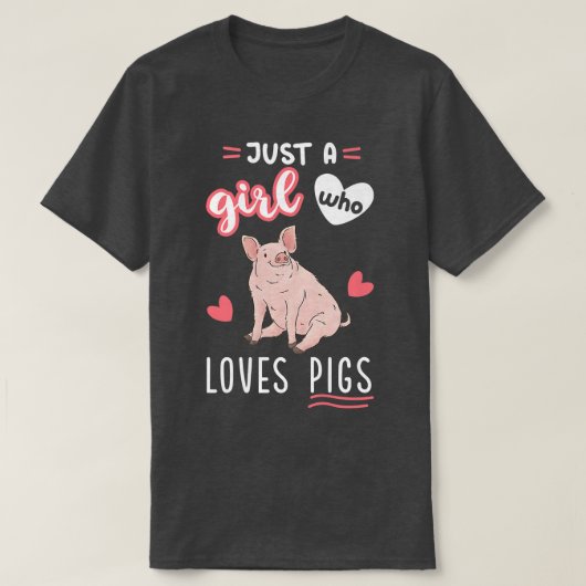 Just A Girl Who Loves Pigs Farm Animal Premium  Tシャツ (デザイン正面)