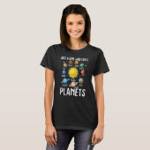 Just A Girl Who Loves Planets Astronomy Space Plan Tシャツ (正面フル)
