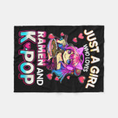 Just A Girl Who Loves Ramen And K-p  フリースブランケット (正面(横))