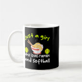 Just A Girl Who Loves Ramen And Softll Funny Softl コーヒーマグカップ (左)