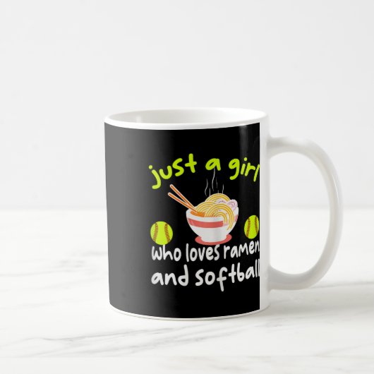 Just A Girl Who Loves Ramen And Softll Funny Softl コーヒーマグカップ (右)