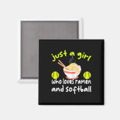 Just A Girl Who Loves Ramen And Softll Funny Softl マグネット (正面/裏面)