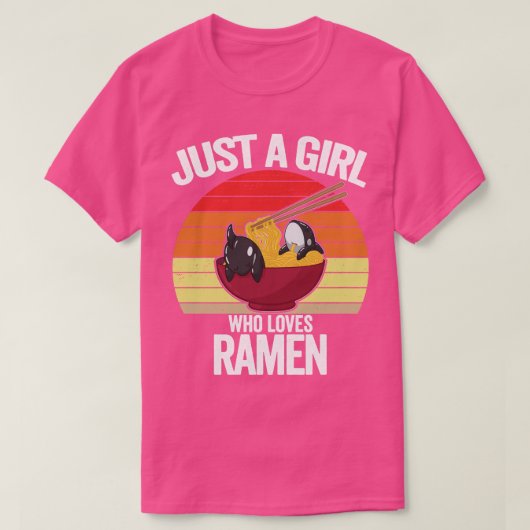 Just a Girl Who Loves Ramen Orca Whale Shirt Kids  Tシャツ (デザイン正面)