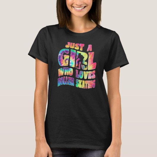 Just A Girl Who Loves Roller Skating Inline Skater Tシャツ (正面)