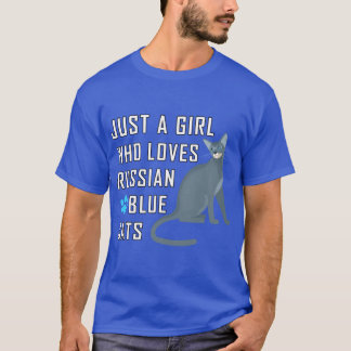 Just A Girl Who Loves Russian Blue Cats vintage Tシャツ