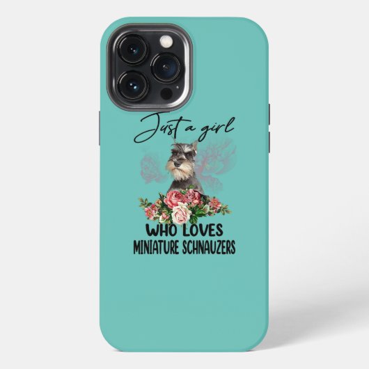 Just A Girl Who Loves Schnauzer Funny Schnauzer iPhoneケース (裏面)