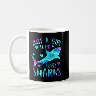 Just a Girl Who Loves Sharks Galaxy Shark Lover Gi コーヒーマグカップ