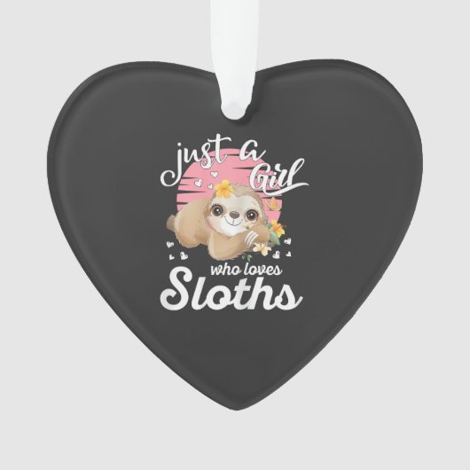 Just A Girl Who Loves Sloth Tee Cute Sloth Lover G オーナメント (正面)