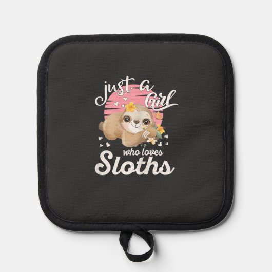 Just A Girl Who Loves Sloth Tee Cute Sloth Lover G 鍋敷き (正面)