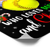 Just A Girl Who Loves Softball And Christmas Santa ポスター (角)