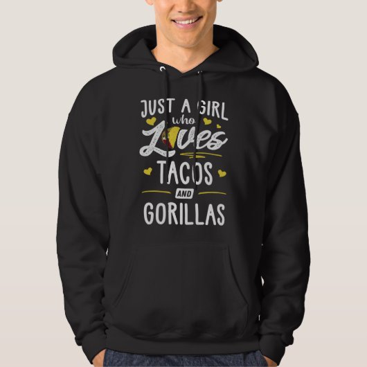 Just A Girl Who Loves Tacos And Gorillas Taco パーカ (正面)