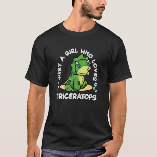 Just A Girl Who Loves Triceratops Dinosaur Tシャツ (正面)
