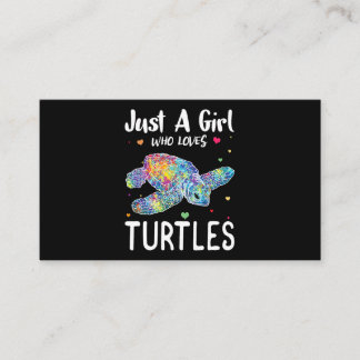Just a Girl Who Loves Turtles Watercolor Sea Ocean 名刺