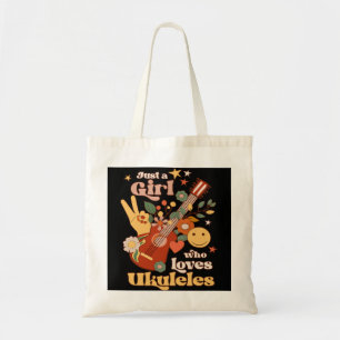 Just A Girl Who Loves Ukulele Groovy Uke Player Mu トートバッグ