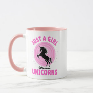 Just a Girl Who Loves Unicorns Mug • Cute Pink マグカップ
