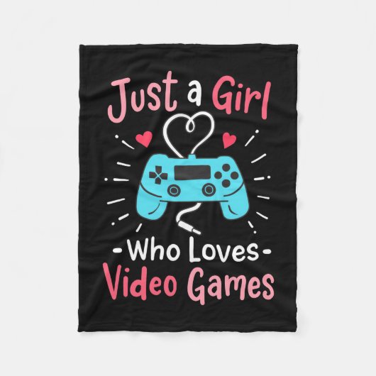 Just A Girl Who Loves Video Games フリースブランケット (正面)