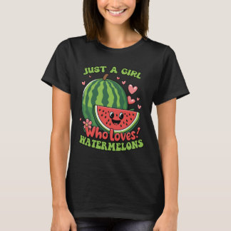 Just A Girl Who Loves Watermelons Cute Summer Tシャツ