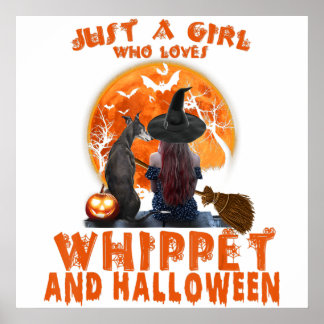 Just A Girl Who Loves Whippet Dog And Halloween ポスター