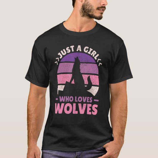 Just A Girl Who Loves Wolves Women Wolf Stuff Teen Tシャツ (正面)