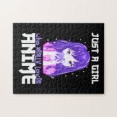 Just A Girl Who Really Loves Anime in Purple ジグソーパズル (横)