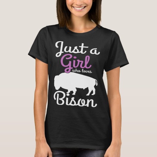 Just A Girl Whos Loves Bison American Buffalo Nati Tシャツ (正面)