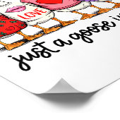 Just A Goose In Love Cute Valentine Coquette Bow G ポスター (角)