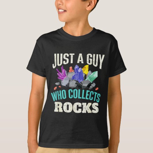 Just A Guy Who Collects Rocks - Rock Collector Geo Tシャツ (正面)