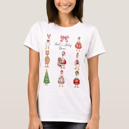 Just a Jolly Goose Christmas Holiday Goose Tシャツ (正面)
