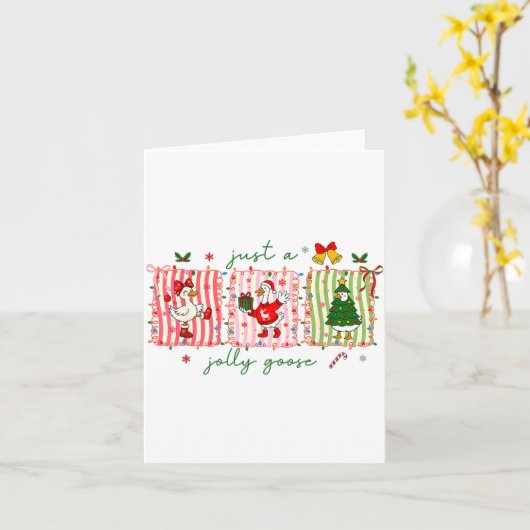 Just A Jolly Goose Christmas Lights Ne Bow Coquett カード (黄色い花)