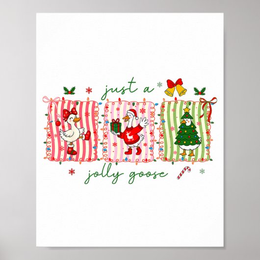 Just A Jolly Goose Christmas Lights Ne Bow Coquett ポスター (正面)