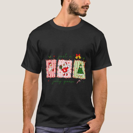 Just A Jolly Goose Christmas Lights Ne Bow Coquett Tシャツ (正面)