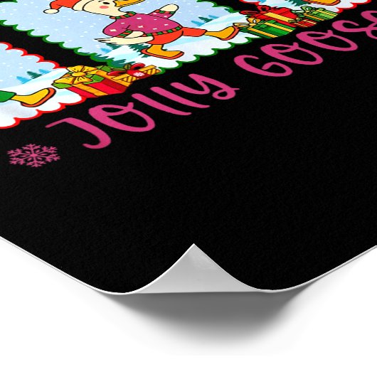 Just A Jolly Goose Christmas Santa Bow Xmas Light  ポスター (角)