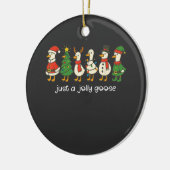 Just a Jolly Goose Funny Christmas for Mens Womans セラミックオーナメント (左)