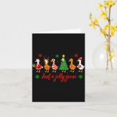 Just A Jolly Goose Merry Christmas Funny Xmas Men  カード (黄色い花)