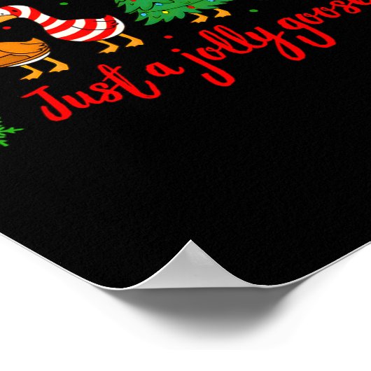 Just A Jolly Goose Merry Christmas Funny Xmas Men ポスター (角)