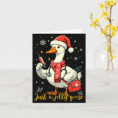 Just A Jolly Goose Nurse Christmas Funny Goose Nur カード (黄色い花)