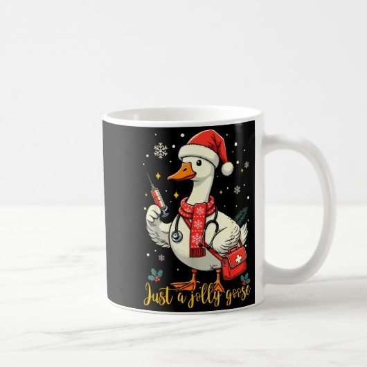 Just A Jolly Goose Nurse Christmas Funny Goose Nur コーヒーマグカップ (右)