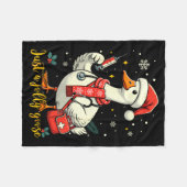 Just A Jolly Goose Nurse Christmas Funny Goose Nur フリースブランケット (正面(横))
