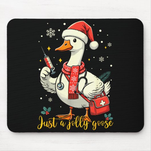 Just A Jolly Goose Nurse Christmas Funny Goose Nur マウスパッド (正面)