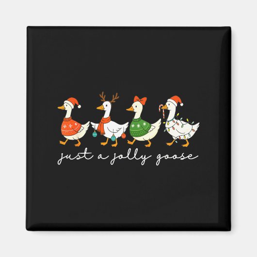 Just A Jolly Goose Santa Christmas Goose Farm Merr マグネット (正面)