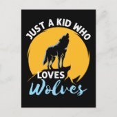 Just a Kid Who Loves Wolves Wolf Lover ポストカード (正面)
