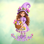 Just A Little Bit Of Magic Cute Whimsical Witch Gi ウィンドウサイン (シート3)