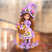 Just A Little Bit Of Magic Cute Whimsical Witch Gi ウィンドウサイン (シート2)