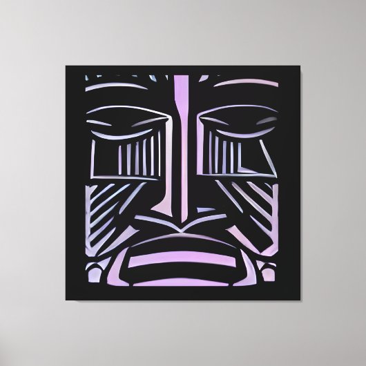 Just a Little Black and Purple Tiki キャンバスプリント (正面)