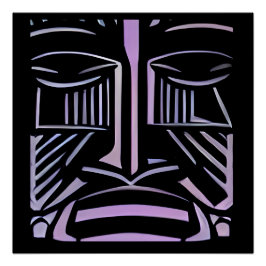 Just a Little Black and Purple Tiki ポスター