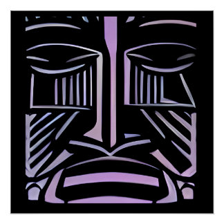 Just a Little Black and Purple Tiki ポスター